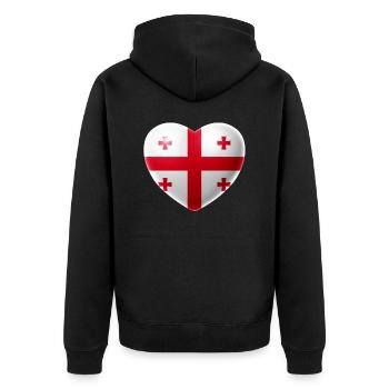 Coeur (Géorgie / Georgia) - Veste à capuche bio Premium Unisexe - noir - Dos - Nico (187cm)