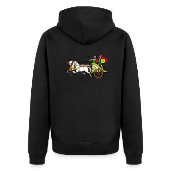 Römer - Unisex Premium Bio Zip Hoodie - Schwarz - Hinten - Nico (187cm)