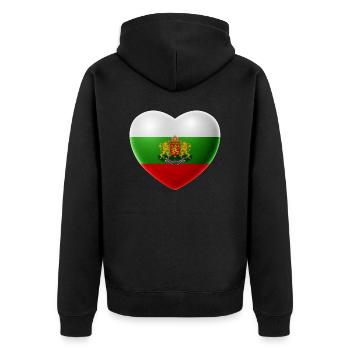 Herz (Bulgarie) - Veste à capuche bio Premium Unisexe - noir - Dos - Nico (187cm)