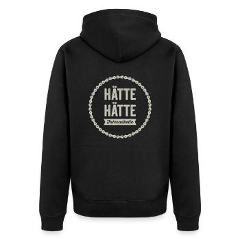 Hätte Hätte Fahrrad kette - Unisex Premium Bio Zip Hoodie - Schwarz - Hinten - Nico (187cm)