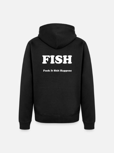 FISH - Unisex Premium Organic Zip Hoodie - black