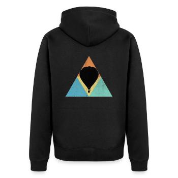 Heißluftballon - Unisex Premium Bio Zip Hoodie - Schwarz - Hinten - Nico (187cm)