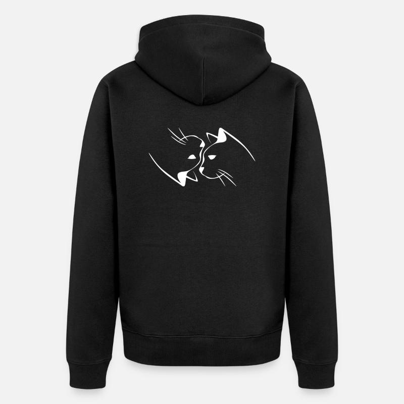 chat - Veste à capuche bio Premium Unisexe - noir