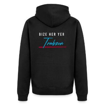 Bize her yer Trabzon - Unisex Premium Organic Zip Hoodie - black - Back - Nico (187cm)