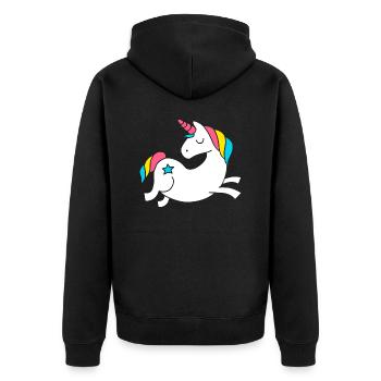 unicorn - Einhorn - Veste à capuche bio Premium Unisexe - noir - Dos - Nico (187cm)