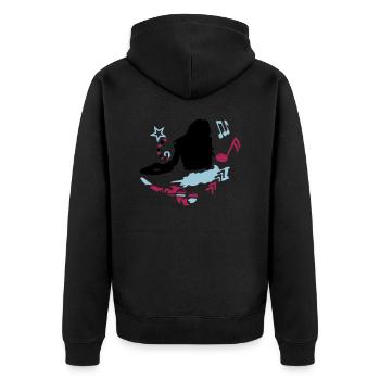 female DJ - Unisex Premium Organic Zip Hoodie - black - Back - Nico (187cm)
