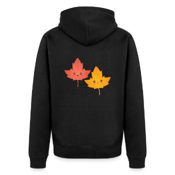 I've Fallen For You - Cute Leaf Love Couple - Unisex Premium Bio Zip Hoodie - Schwarz - Hinten - Nico (187cm)