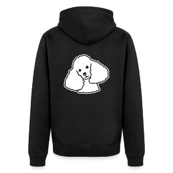Pudel - Unisex Premium Bio Zip Hoodie - Schwarz - Hinten - Nico (187cm)
