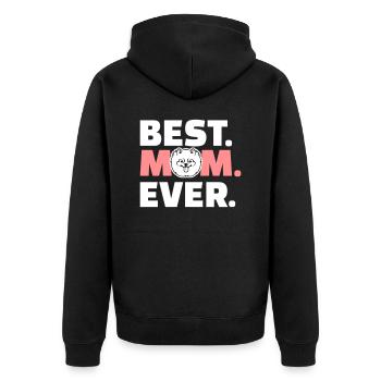 Spitz - Unisex Premium Bio Zip Hoodie - Schwarz - Hinten - Nico (187cm)