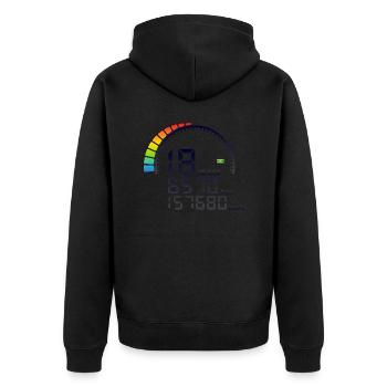 18 years anniversary counter days hours - Unisex Premium Organic Zip Hoodie - black - Back - Nico (187cm)