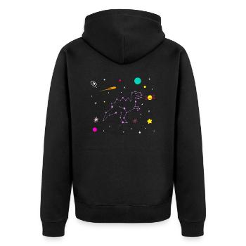Tyrannosaurus Rex Dinosaur Constellation - Unisex Premium Organic Zip Hoodie - black - Back - Nico (187cm)