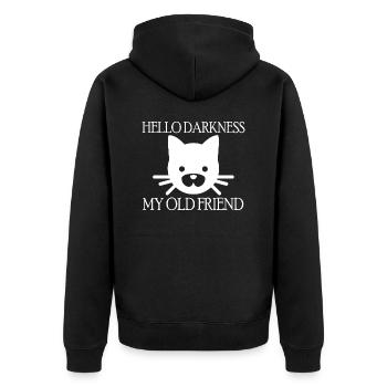 Cat Katze - Unisex Premium Organic Zip Hoodie - black - Back - Nico (187cm)