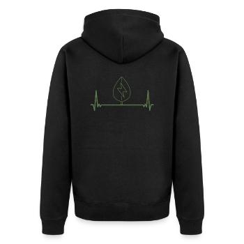 EKG Geschenk Erneuerbare Energien - Unisex Premium Bio Zip Hoodie - Schwarz - Hinten - Nico (187cm)