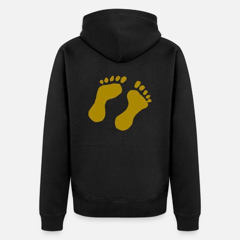 Impression pied - Veste à capuche bio Premium Unisexe - noir