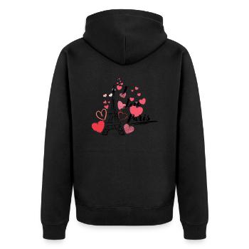 I love Paris. - Veste à capuche bio Premium Unisexe - noir - Dos - Nico (187cm)