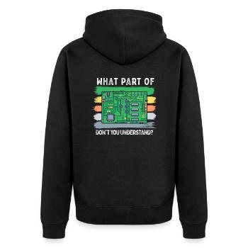 What Part Of Circuit Board You Don't Understand - Unisex Premium Bio Zip Hoodie - Schwarz - Hinten - Nico (187cm)