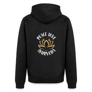 Massages Ayurveda Cadeaux | Hindouisme Ayurweda - Veste à capuche bio Premium Unisexe - noir - Dos - Nico (187cm)