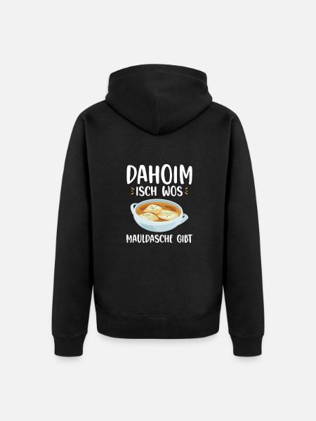 Schwäbische Geschenkideen | Maultaschen Schwaben - Unisex Premium Bio Zip Hoodie - Schwarz