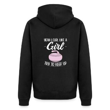 Idées cadeaux de curling | Curler Sports d’hiver Curling - Veste à capuche bio Premium Unisexe - noir - Dos - Nico (187cm)