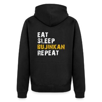 manger dormir Bujinkan - Veste à capuche bio Premium Unisexe - noir - Dos - Nico (187cm)