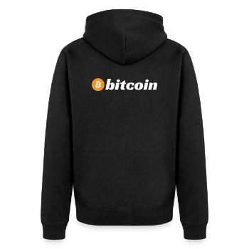 Bitcoin - Veste à capuche bio Premium Unisexe - noir - Dos - Nico (187cm)