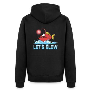 Let's Glow Marine Biology Scientist - Unisex Premium Organic Zip Hoodie - black - Back - Nico (187cm)
