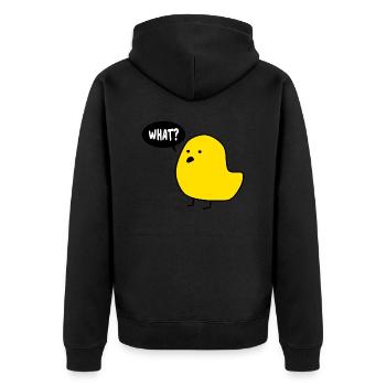 Küken Huhn Geschenk Humor fun lustige Sprüche what - Unisex Premium Bio Zip Hoodie - Schwarz - Hinten - Nico (187cm)