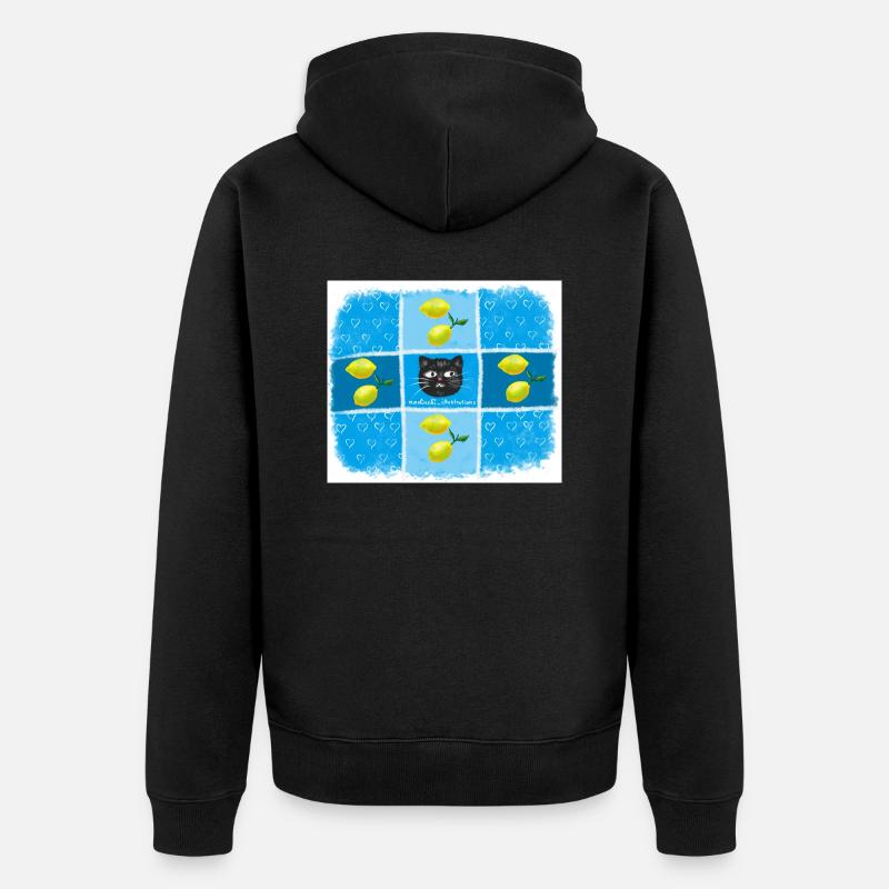 Sommerfrucht Zitrone - Unisex Premium Bio Zip Hoodie - Schwarz