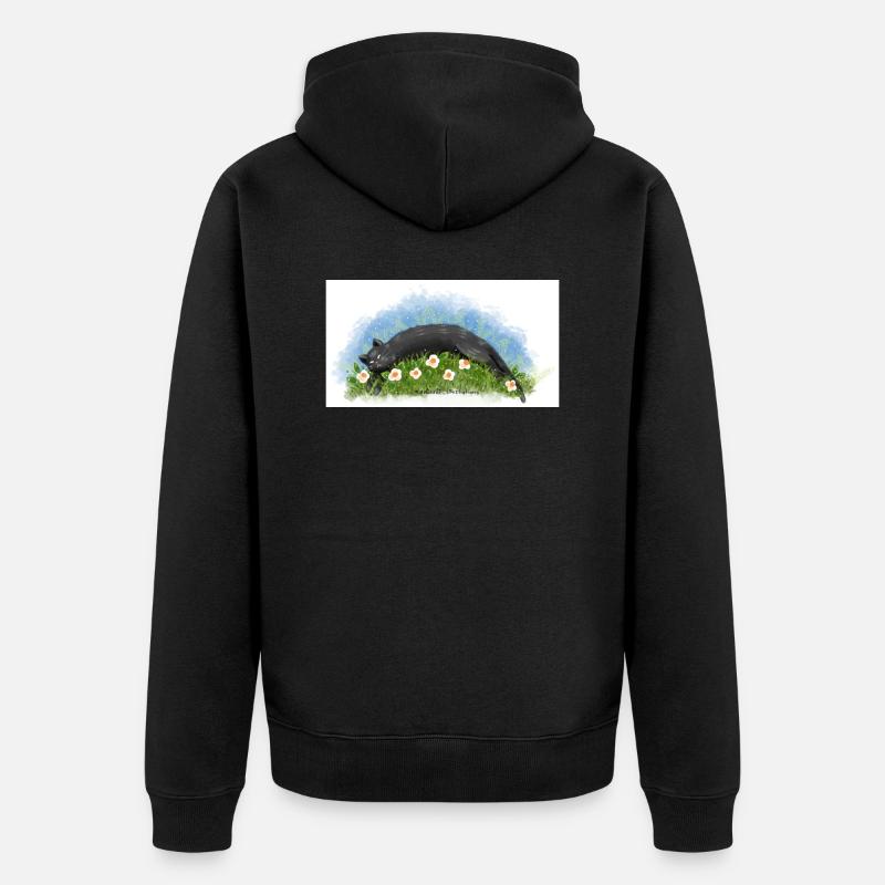 Le chat dort - Veste à capuche bio Premium Unisexe - noir