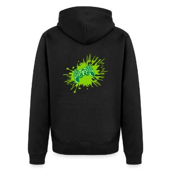 Contrôleur rétro de la console Color Splashes - Veste à capuche bio Premium Unisexe - noir - Dos - Nico (187cm)