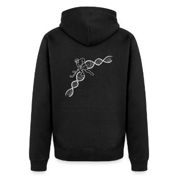 Eishockey Wintersport Eishockeyteam Geschenk - Unisex Premium Bio Zip Hoodie - Schwarz - Hinten - Nico (187cm)