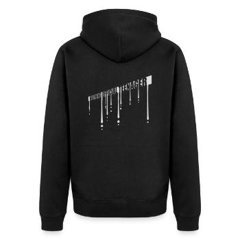 avertissement citation officielle d’adolescent - Veste à capuche bio Premium Unisexe - noir - Dos - Nico (187cm)