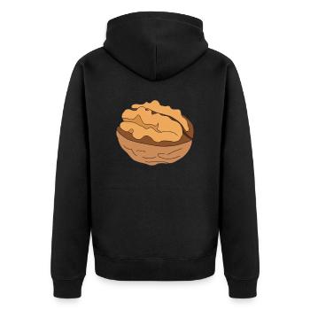 Walnut Illustration Gift Idea Nut Lovers - Unisex Premium Organic Zip Hoodie - black - Back - Nico (187cm)