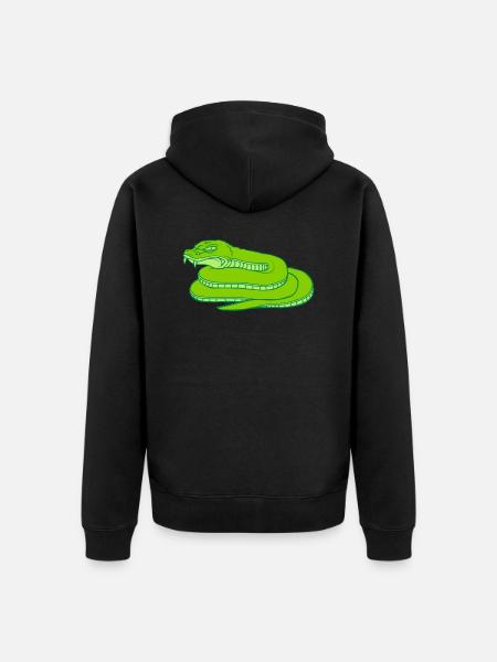 Evil Dangerous Snake Design - Unisex Premium Organic Zip Hoodie - black