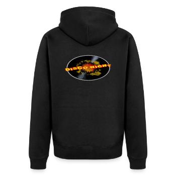 Disco Night Exploding Long Playing Record - Unisex Premium Bio Zip Hoodie - Schwarz - Hinten - Nico (187cm)