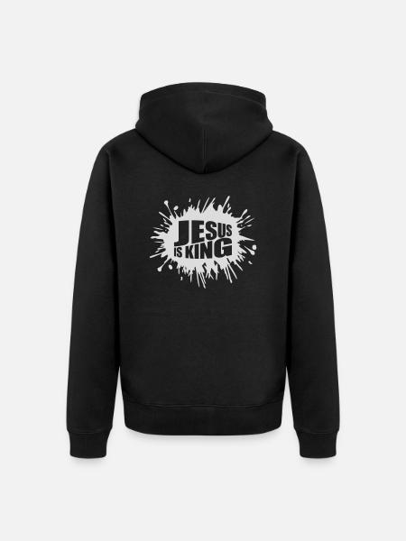 jesus is king quote - Unisex Premium Organic Zip Hoodie - black