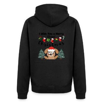 Je te souhaite un joyeux Noël bizarre (chien) - Veste à capuche bio Premium Unisexe - noir - Dos - Nico (187cm)