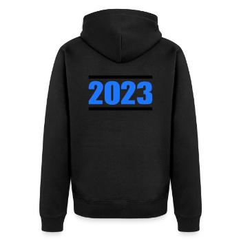 2023 - Unisex Premium Organic Zip Hoodie - black - Back - Nico (187cm)