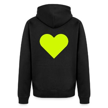 Ich liebe dich - Unisex Premium Bio Zip Hoodie - Schwarz - Hinten - Nico (187cm)