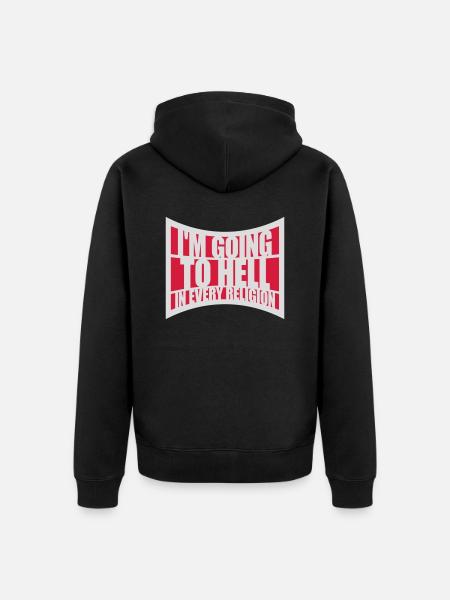 in going to hell - Unisex Premium Organic Zip Hoodie - black