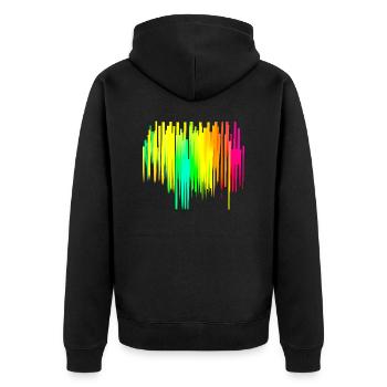 Rainbow dégradé coloré cool rétro tendance Art 2 - Veste à capuche bio Premium Unisexe - noir - Dos - Nico (187cm)