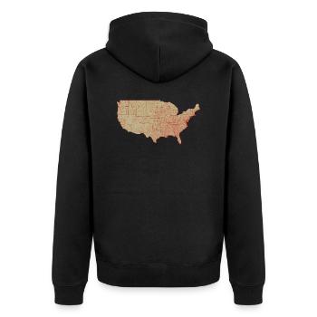 Karte bezirke der vereinigten staaten von amerika - Unisex Premium Bio Zip Hoodie - Schwarz - Hinten - Nico (187cm)