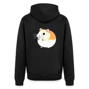 Mignon Dessin Animé Hamster Love Pet 7 - Veste à capuche bio Premium Unisexe - noir - Dos - Nico (187cm)