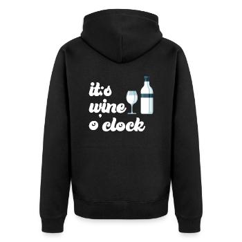 Beer Beer Wine Vino Party - Unisex Premium Organic Zip Hoodie - black - Back - Nico (187cm)