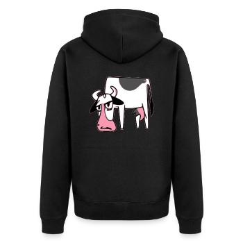 Elise la vache aigrie - Veste à capuche bio Premium Unisexe - noir - Dos - Nico (187cm)