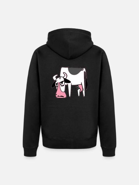 Elise the embittered cow - Unisex Premium Organic Zip Hoodie - black