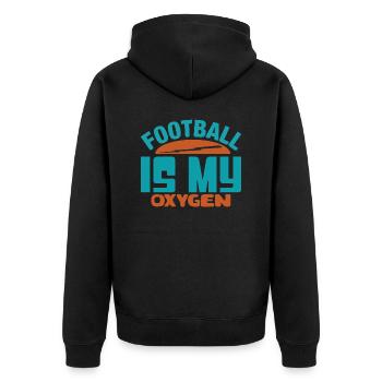 FOOTBALL IS MY OXYGEN - Unisex Premium Organic Zip Hoodie - black - Back - Nico (187cm)