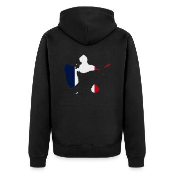 Stadtplan von Guadeloupe - Unisex Premium Bio Zip Hoodie - Schwarz - Hinten - Nico (187cm)