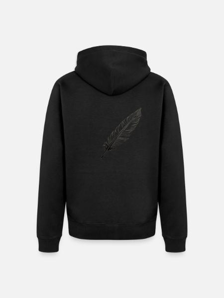 Eine Feder - Unisex Premium Bio Zip Hoodie - Schwarz