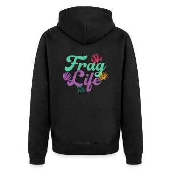 Ask Life Fish Keeping Aquarium Owner - Unisex Premium Organic Zip Hoodie - black - Back - Nico (187cm)